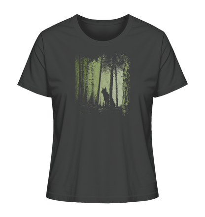 Luchs Wildkatze im Zwielicht Wald - Ladies Organic Shirt