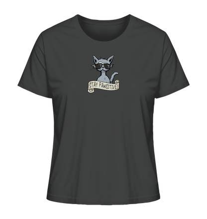 Stay Pawsitive Bleib lässig Hipster Katze - Ladies Organic Shirt