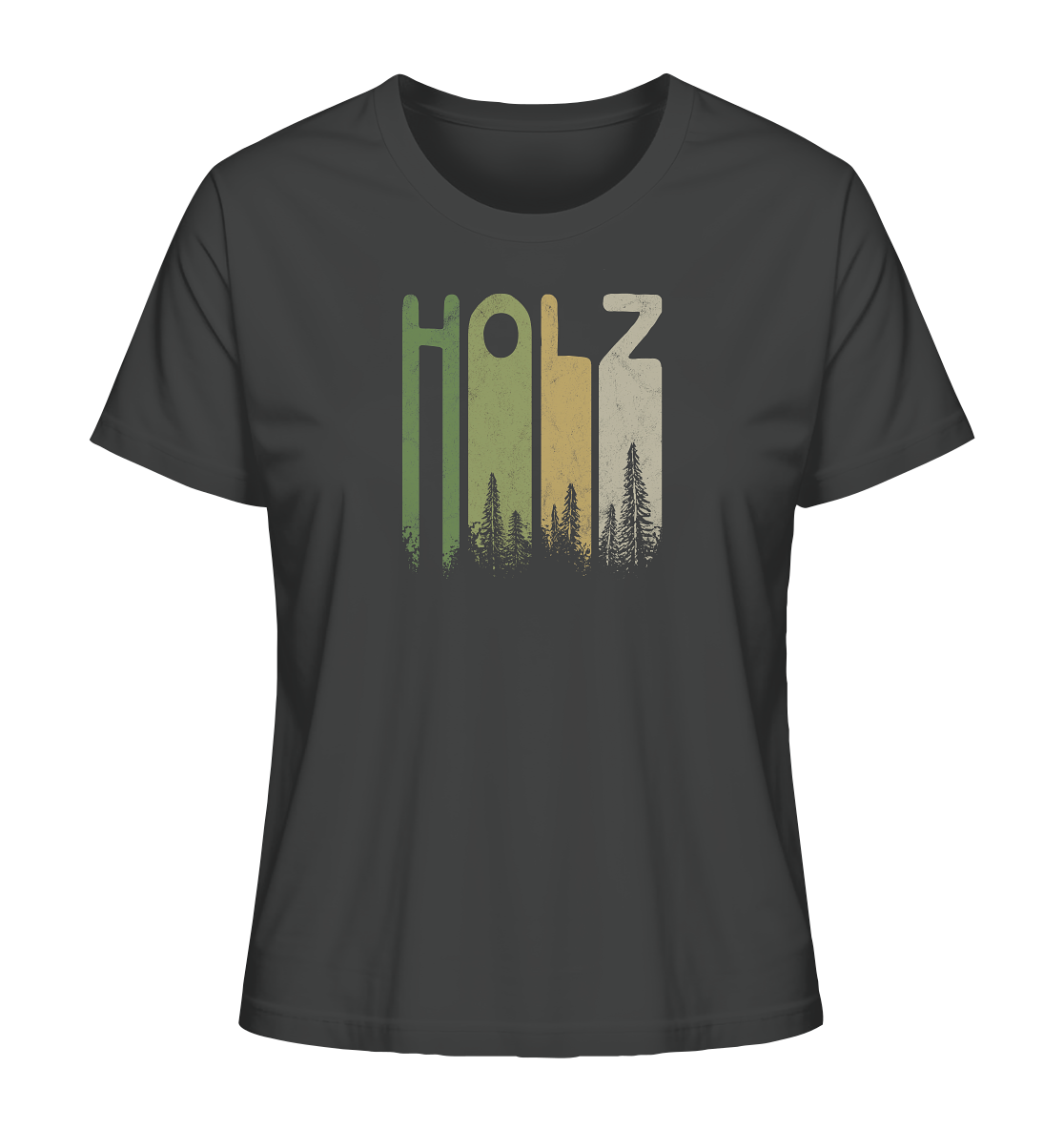 Holz Retro Wald Schriftzug - Ladies Organic Shirt