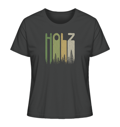 Holz Retro Wald Schriftzug - Ladies Organic Shirt