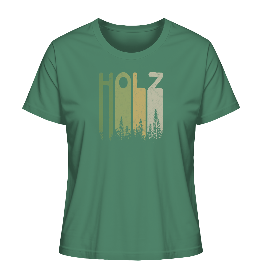Holz Retro Wald Schriftzug - Ladies Organic Shirt