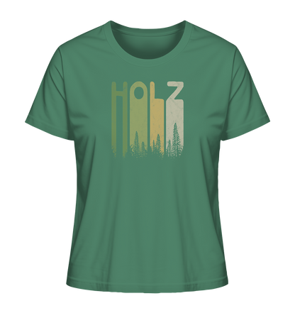 Holz Retro Wald Schriftzug - Ladies Organic Shirt