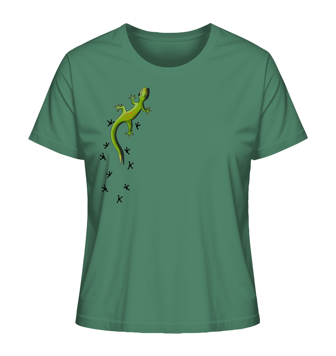 Kletternder Gecko mit Spuren - Ladies Organic Shirt