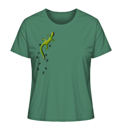 Kletternder Gecko mit Spuren - Ladies Organic Shirt