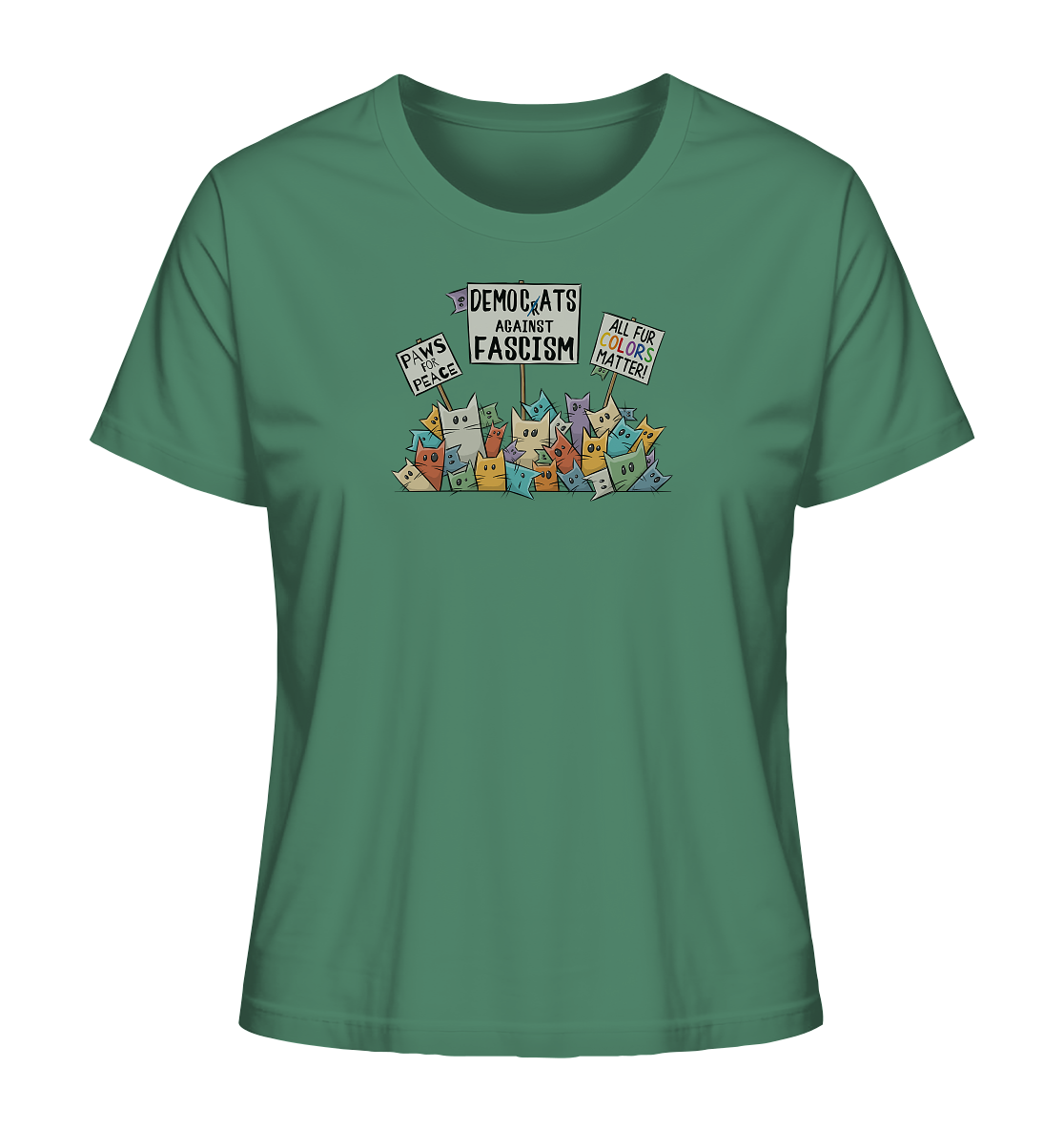 Demo-Katzen gegen Faschismus und für Vielfalt - Ladies Organic Shirt