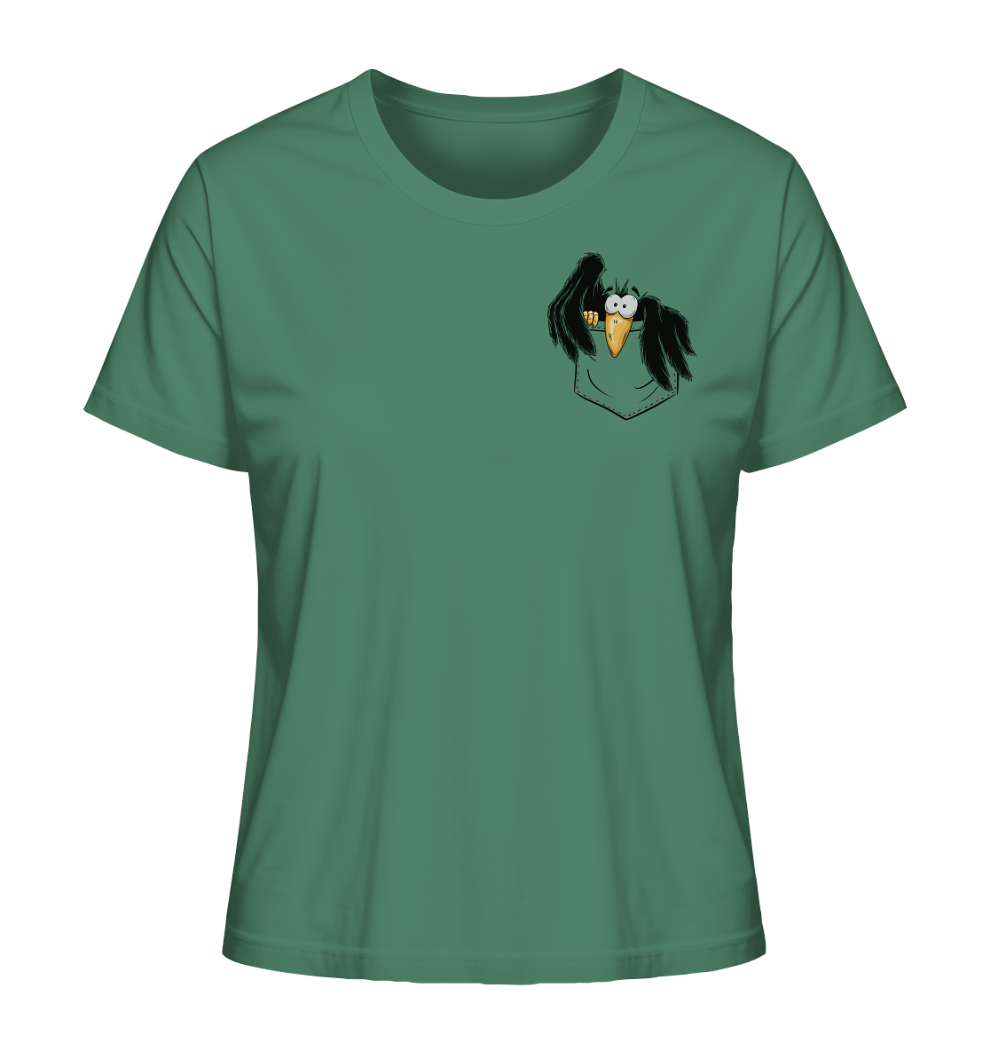 Kleiner Rabe | schwarze Krähe In Tasche - Ladies Organic Shirt