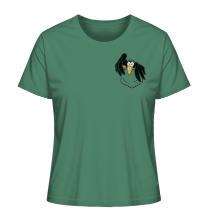 Kleiner Rabe | schwarze Krähe In Tasche - Ladies Organic Shirt