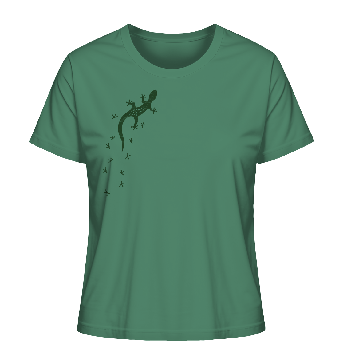 Gecko Eidechse Silhouette dunkel - Ladies Organic Shirt