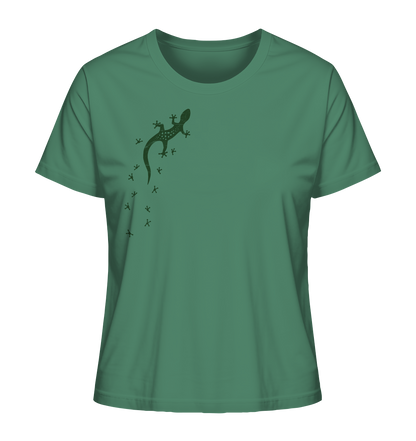 Gecko Eidechse Silhouette dunkel - Ladies Organic Shirt