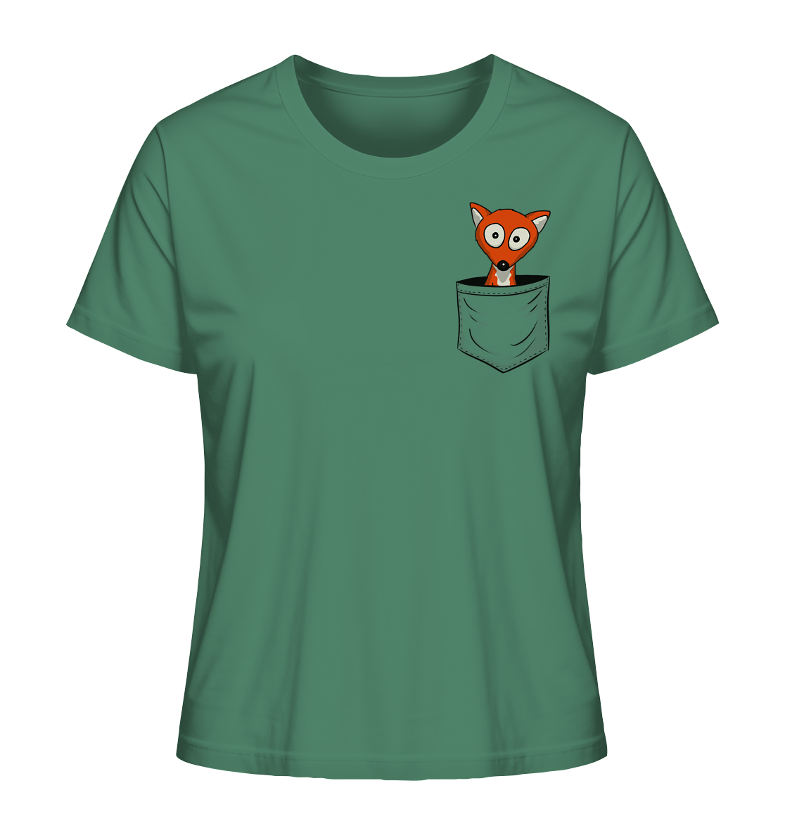Fuchs in der Brusttasche | Taschen-Fuchs - Ladies Organic Shirt