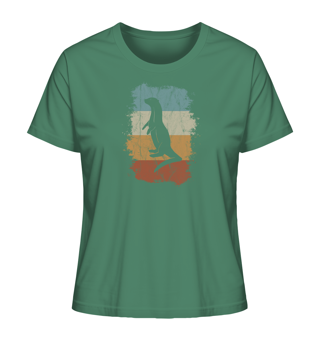 Retro Otter Fischotter Silhouette - Ladies Organic Shirt