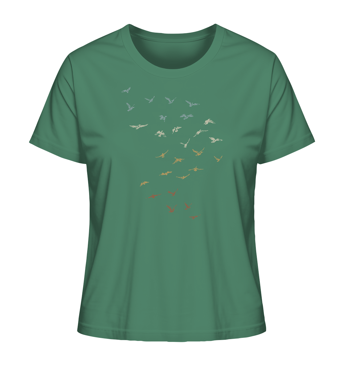 Retro Vogel Schwarm - Ladies Organic Shirt
