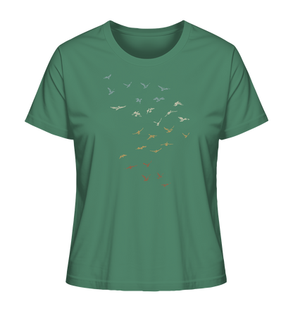 Retro Vogel Schwarm - Ladies Organic Shirt