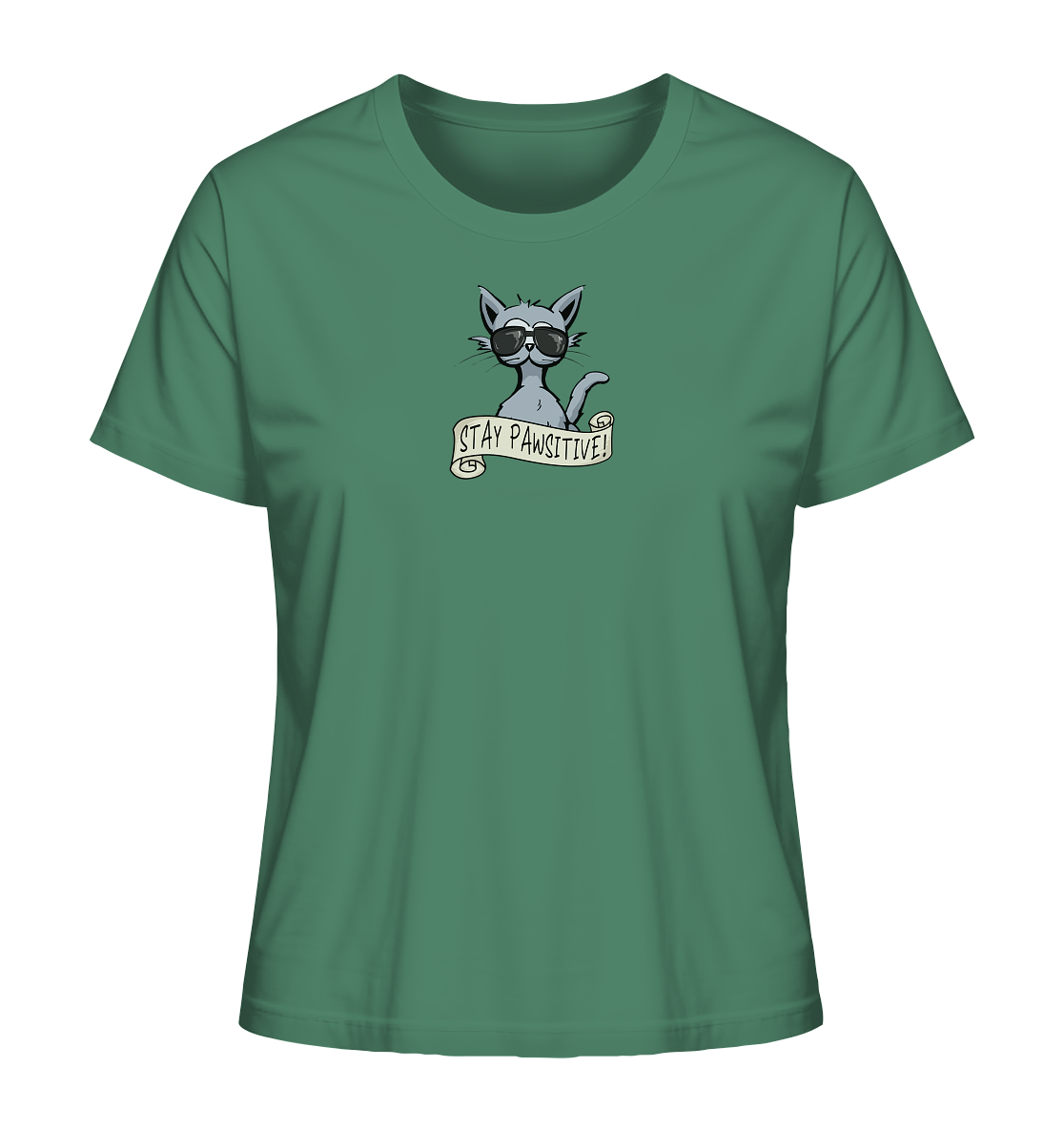 Stay Pawsitive Bleib lässig Hipster Katze - Ladies Organic Shirt