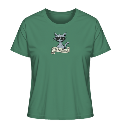 Stay Pawsitive Bleib lässig Hipster Katze - Ladies Organic Shirt