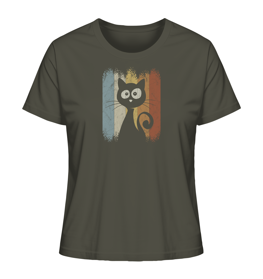 Retro Katze Silhouette - Ladies Organic Shirt