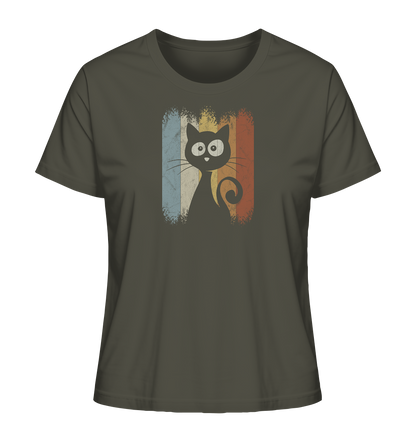 Retro Katze Silhouette - Ladies Organic Shirt