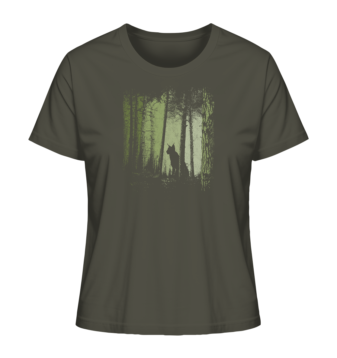 Luchs Wildkatze im Zwielicht Wald - Ladies Organic Shirt