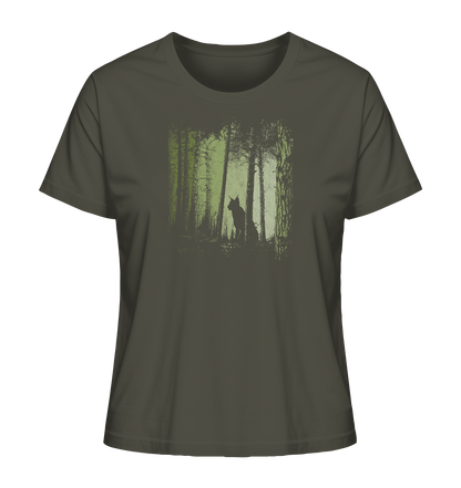 Luchs Wildkatze im Zwielicht Wald - Ladies Organic Shirt