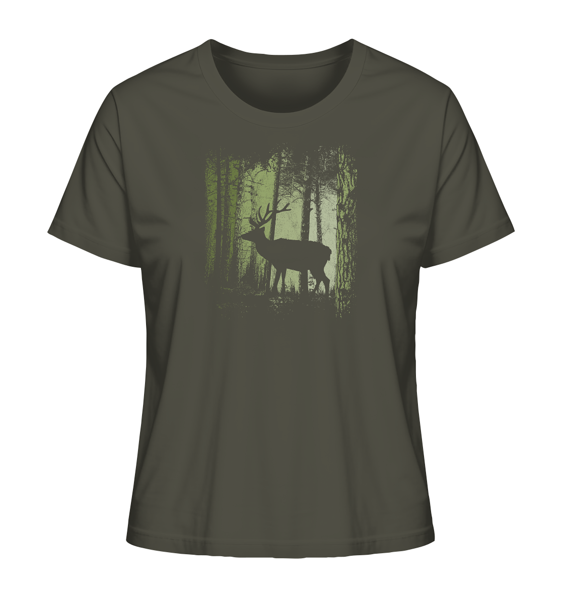 Hirsch im Zwielicht Wald - Ladies Organic Shirt