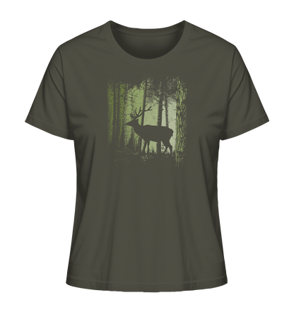 Hirsch im Zwielicht Wald - Ladies Organic Shirt