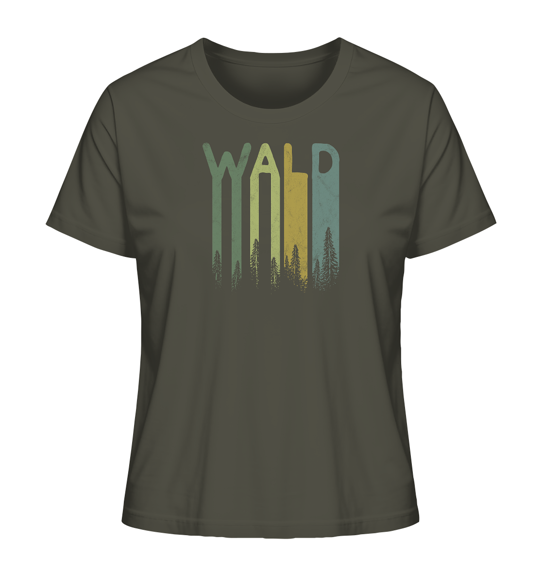 Wald Retro Forst Schriftzug - Ladies Organic Shirt