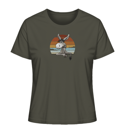 Lässiges Maultier Retro Esel - Ladies Organic Shirt