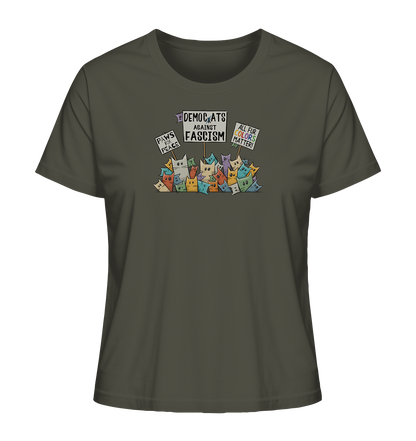 Demo-Katzen gegen Faschismus und für Vielfalt - Ladies Organic Shirt