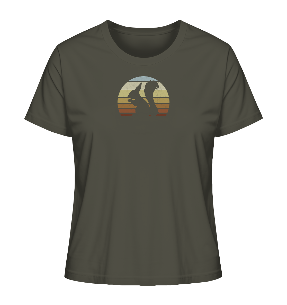 Retro Eichhörnchen Silhouette - Ladies Organic Shirt