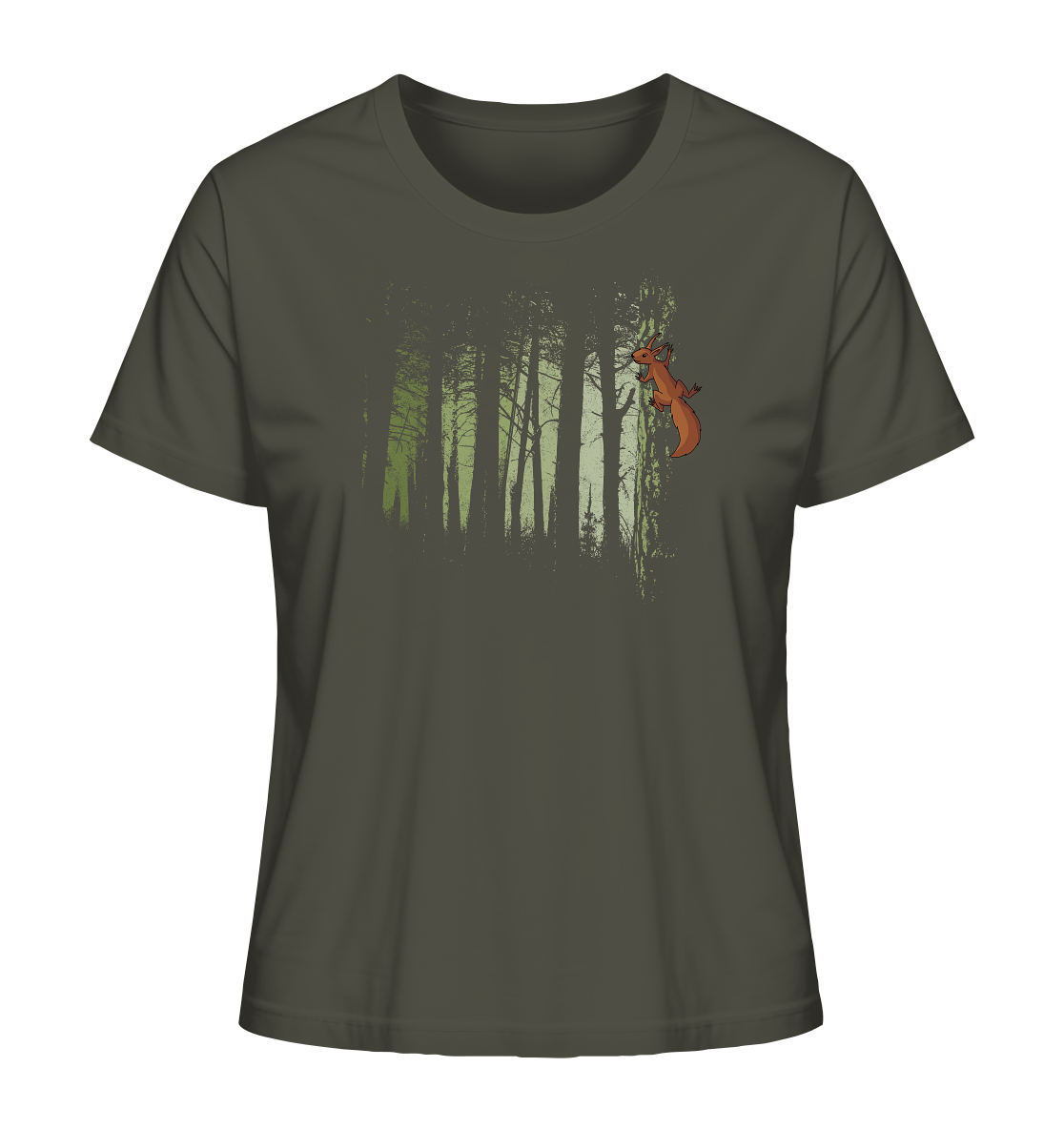 Eichhörnchen im Zwielicht-Wald - Ladies Organic Shirt