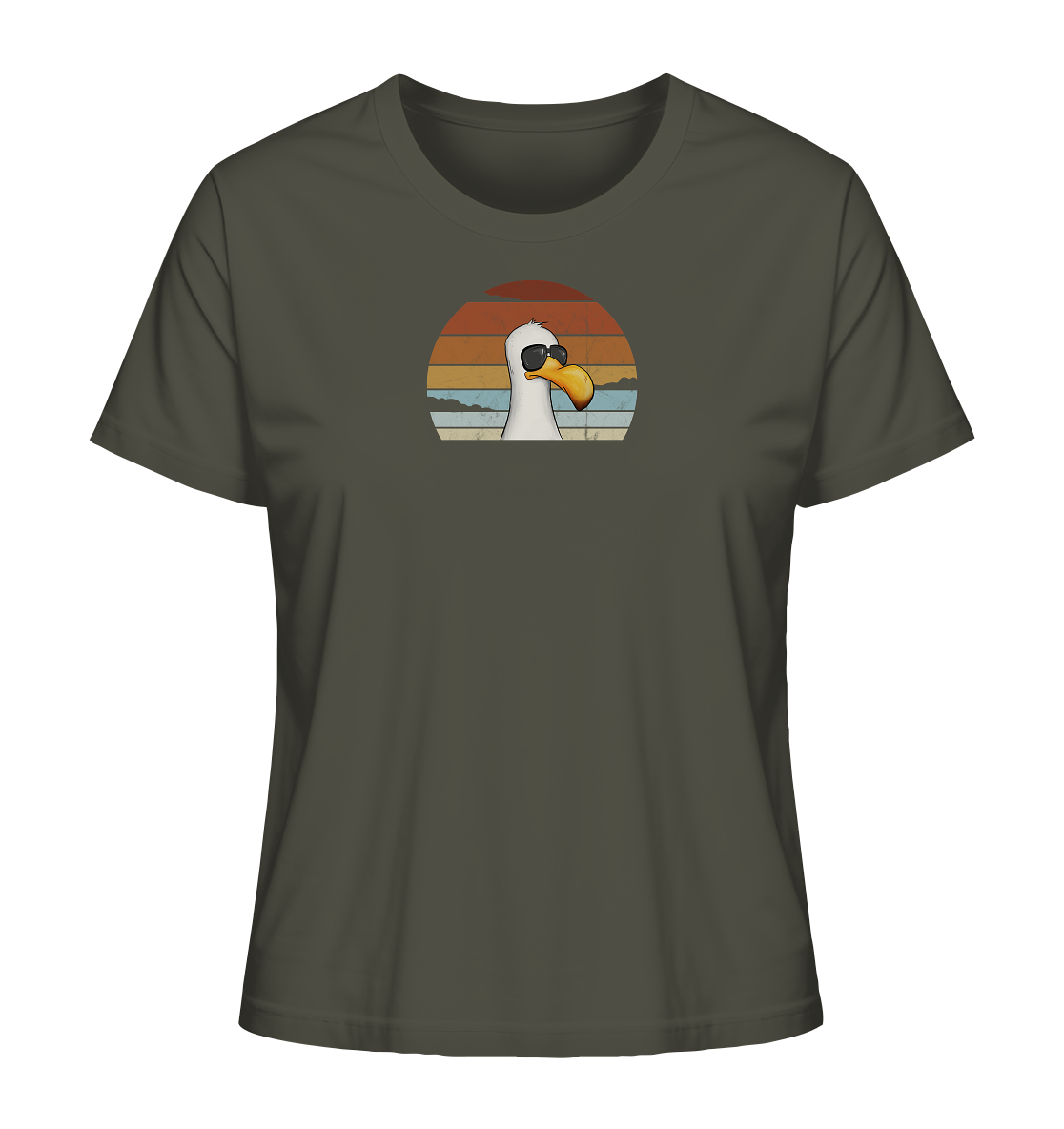 Cool lässige Retro Möwe - Ladies Organic Shirt