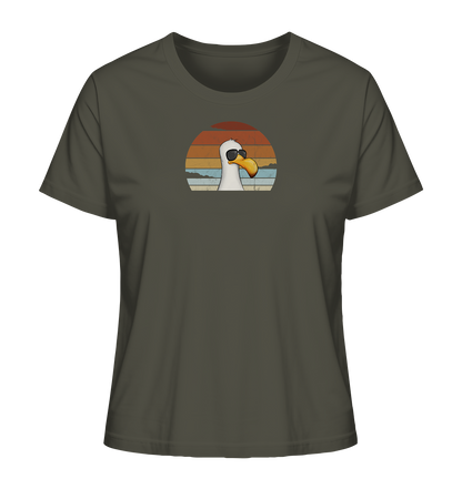 Cool lässige Retro Möwe - Ladies Organic Shirt