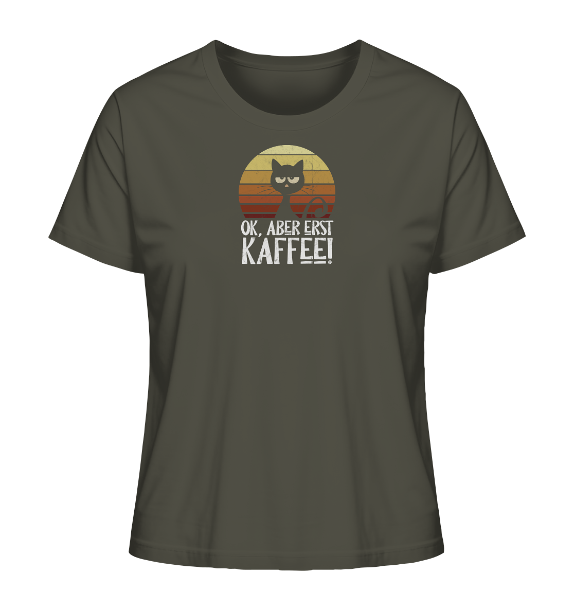 Ok, aber erst Kaffee | launische Katze - Ladies Organic Shirt
