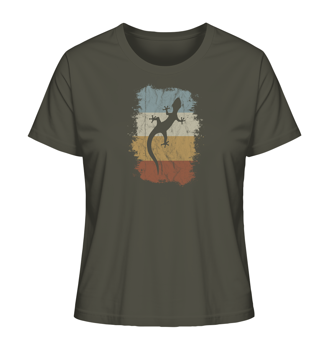Retro Gecko Salamander Silhouette - Ladies Organic Shirt