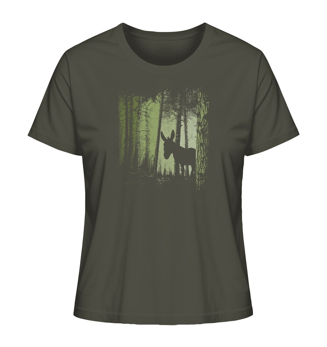 Esel im Zwielicht-Wald - Ladies Organic Shirt