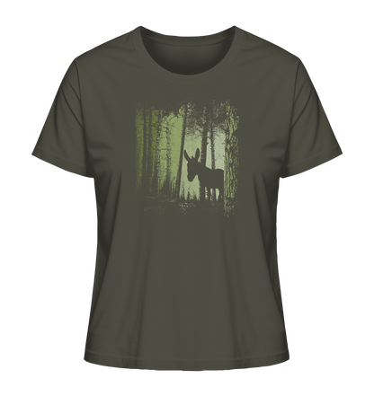 Esel im Zwielicht-Wald - Ladies Organic Shirt