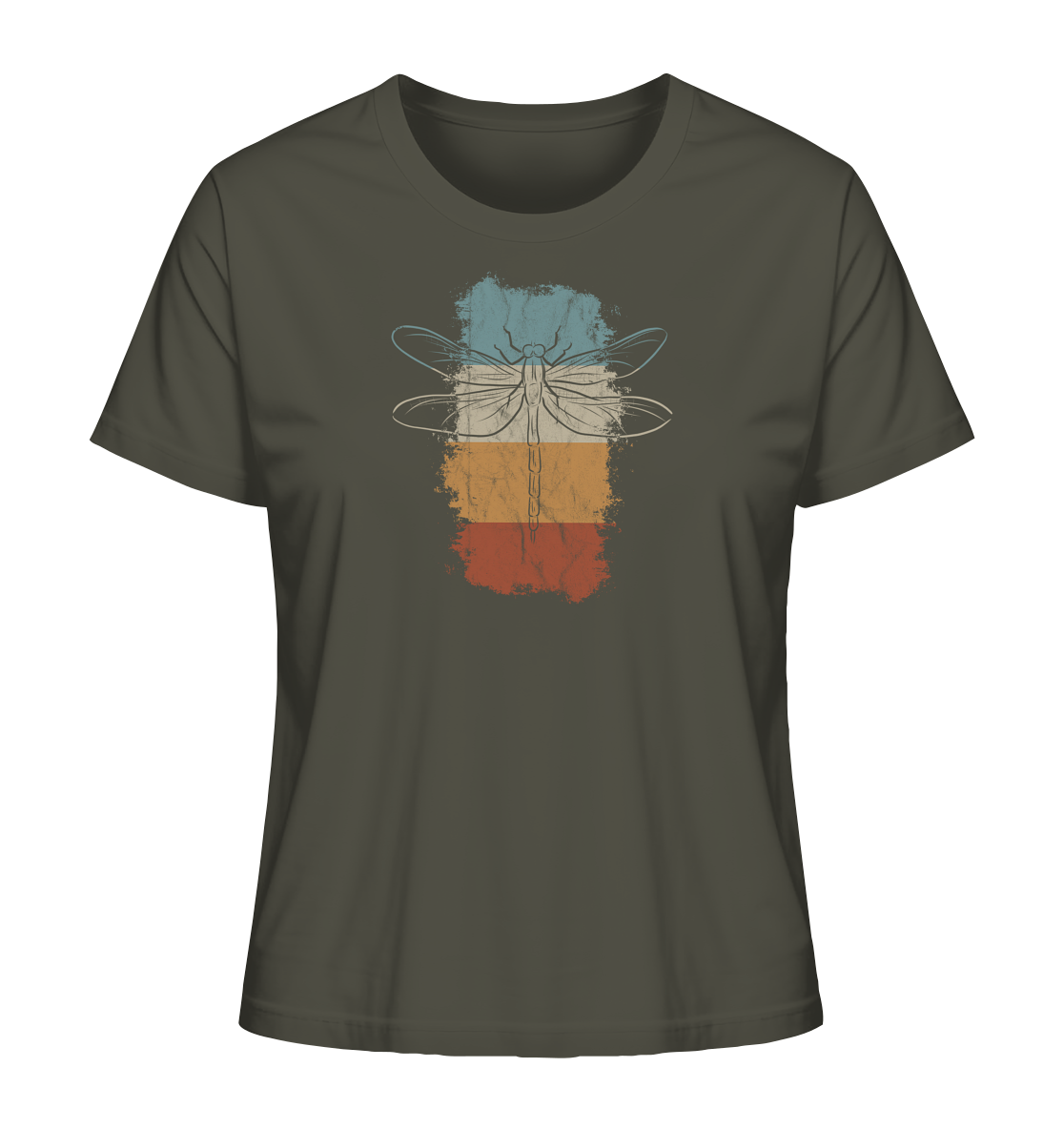 Retro Kunst Libelle | Vintage Dragonfly - Ladies Organic Shirt