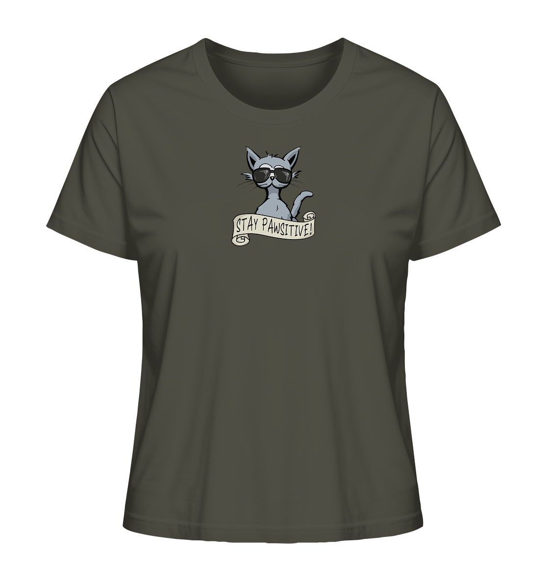Stay Pawsitive Bleib lässig Hipster Katze - Ladies Organic Shirt