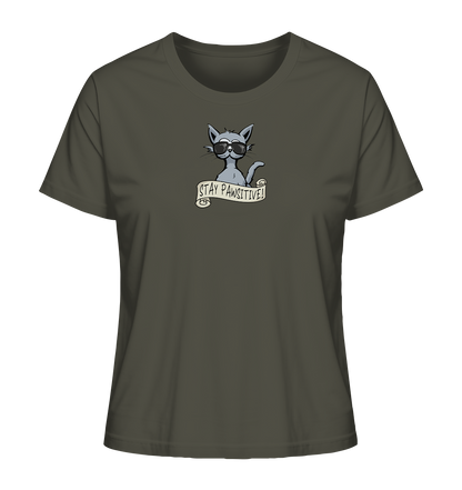 Stay Pawsitive Bleib lässig Hipster Katze - Ladies Organic Shirt
