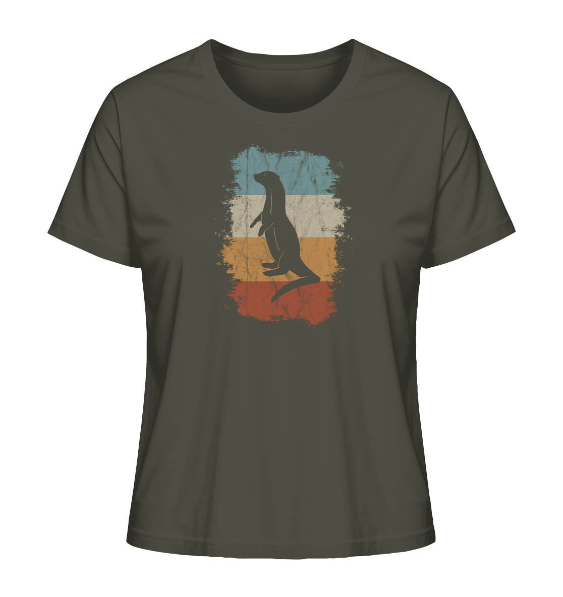 Retro Otter Fischotter Silhouette - Ladies Organic Shirt