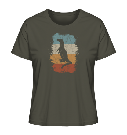 Retro Otter Fischotter Silhouette - Ladies Organic Shirt