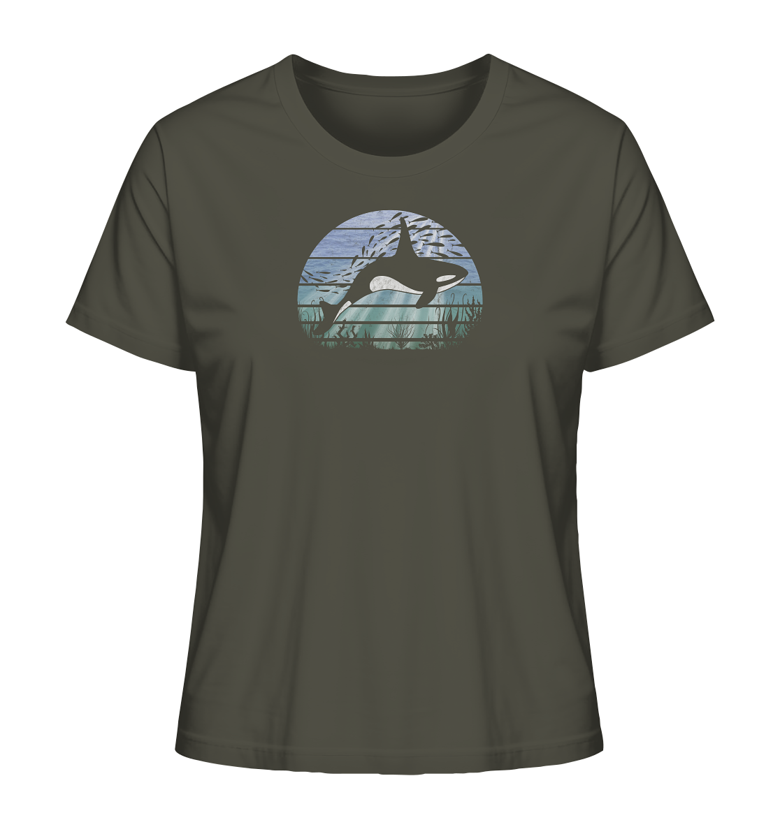 Retro Tiefsee Schwertwal Orca - Ladies Organic Shirt