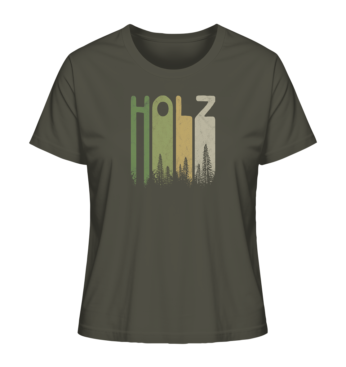 Holz Retro Wald Schriftzug - Ladies Organic Shirt