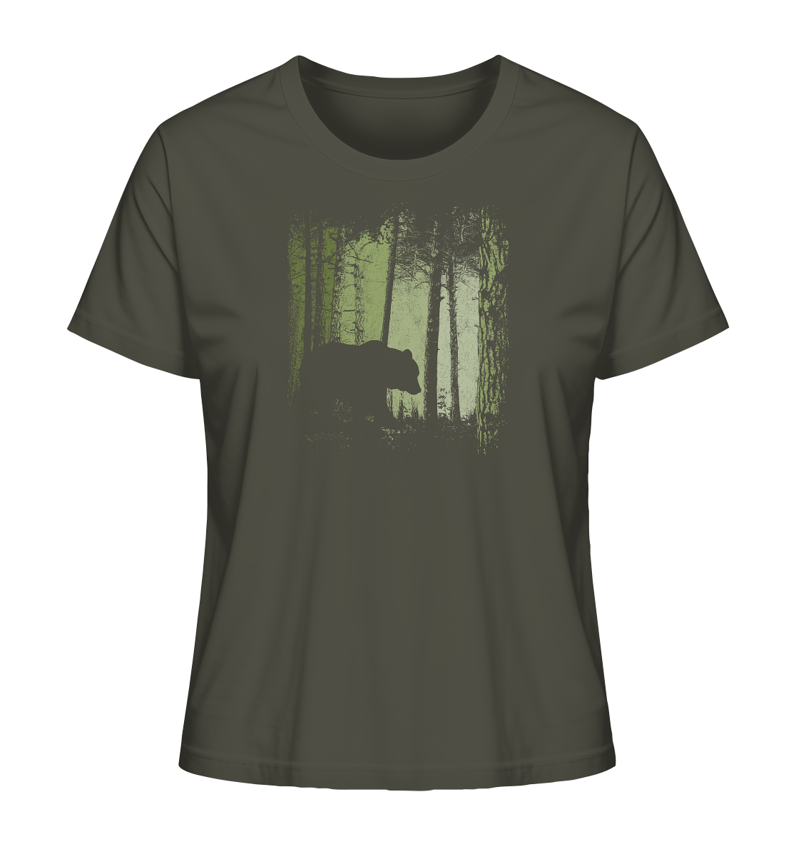 Braunbär im Zwielicht Wald - Ladies Organic Shirt