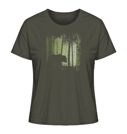 Braunbär im Zwielicht Wald - Ladies Organic Shirt