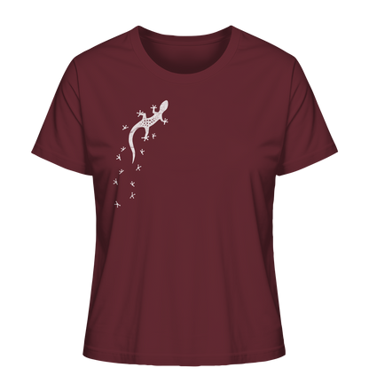 Gecko Eidechse Silhouette hell - Ladies Organic Shirt