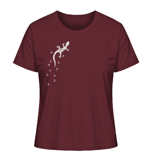 Gecko Eidechse Silhouette hell - Ladies Organic Shirt