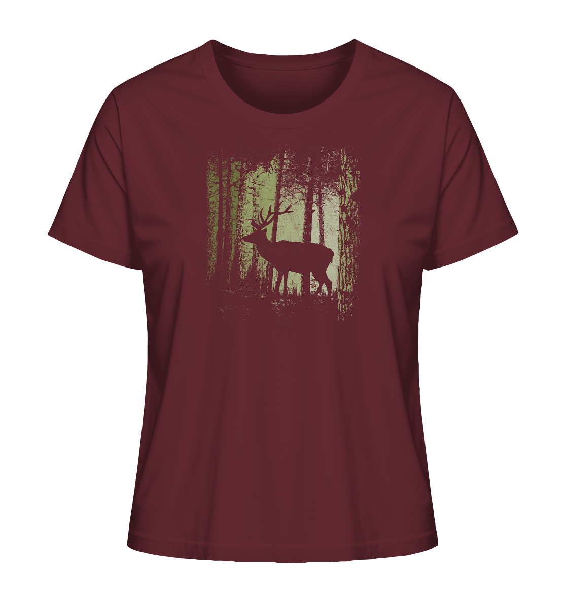 Hirsch im Zwielicht Wald - Ladies Organic Shirt