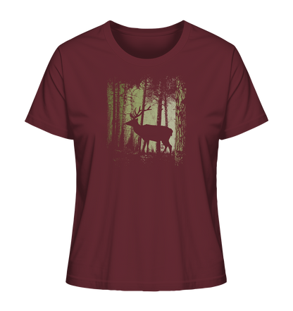 Hirsch im Zwielicht Wald - Ladies Organic Shirt