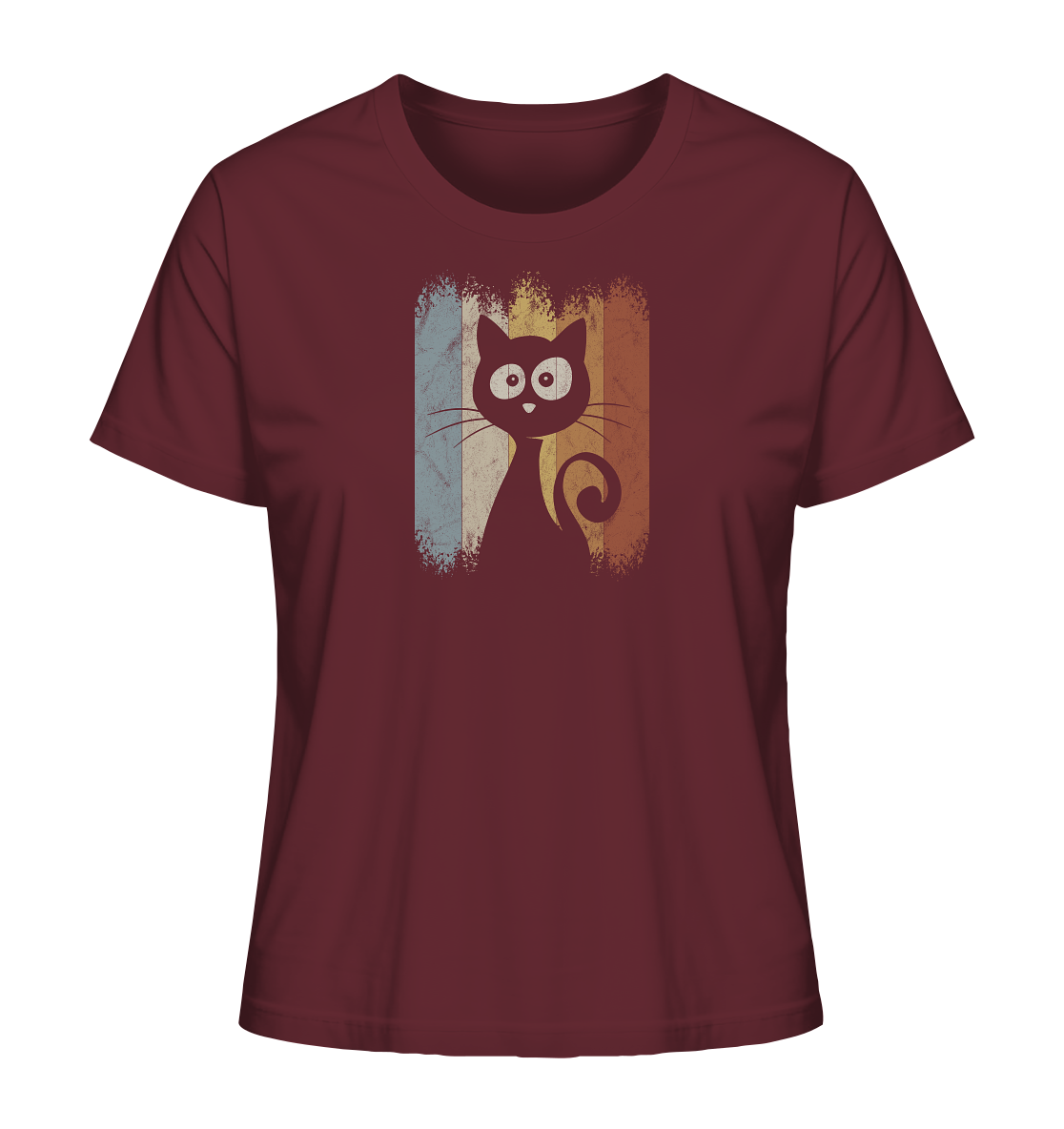 Retro Katze Silhouette - Ladies Organic Shirt